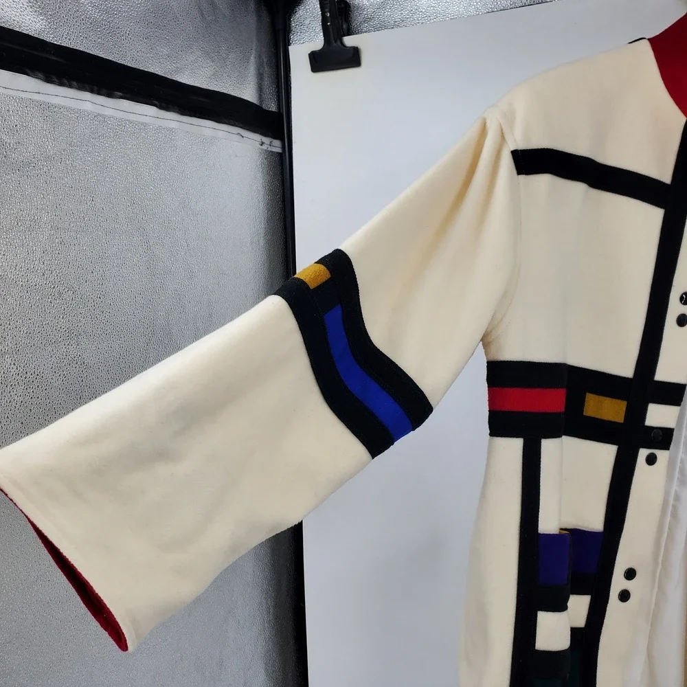 International Scene Vintage Mondrian Style Wool Jacket Colorblock Rainbow 12